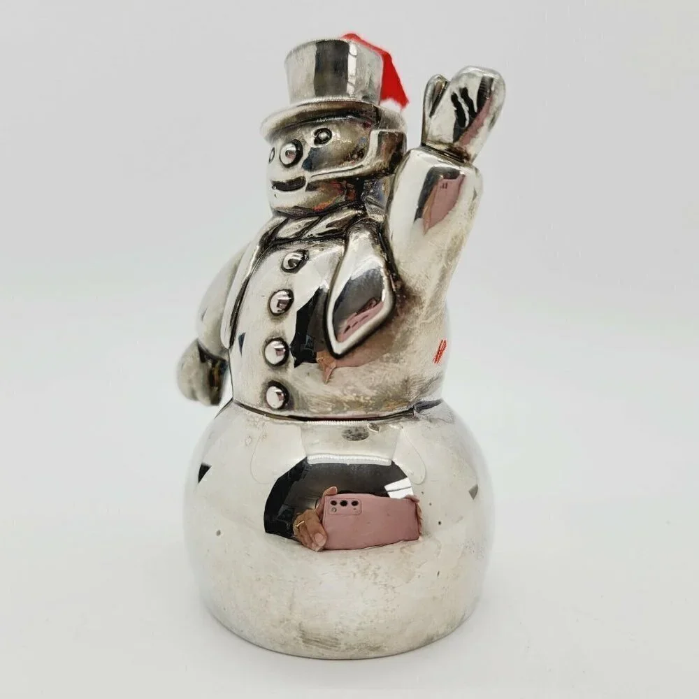 Vtg Godinger Silver Plated Snowman Bell (Ornament) 1999 Collectables Christmas